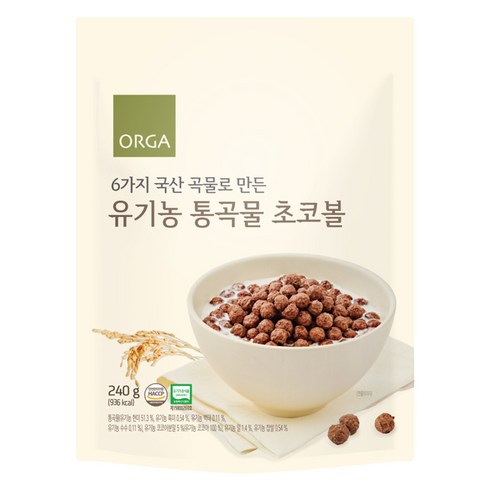 올가홀푸드 유기농 통곡물 초코볼, 1개, 240g