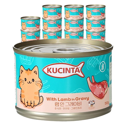 쿠친타 고양이 전연령용 주식캔 습식사료, 양, 150g, 12개