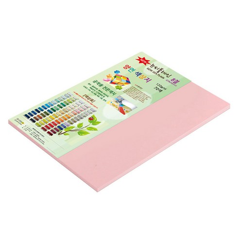종이문화 뉴씨플레인 얇은 양면색상지 120g No 27 분홍색, 33개