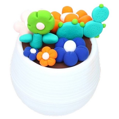귀여운 미니미 선인장 클레이 지점토 화분 만들기 세트 300g, 5, 1세트