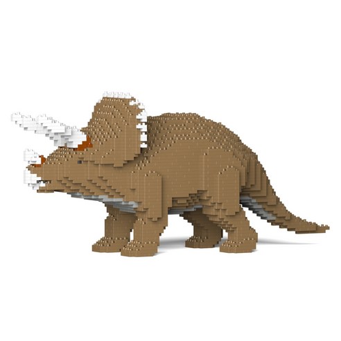 트리케라톱스 공룡 블럭 브라운 M 26.2 x 91.2 x 41.6 cm, 혼합색상, 1개