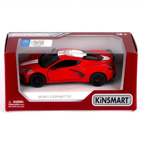 킨스마트 2021 쉐보레 콜벳 프린팅 KT5432F, 레드, 1개