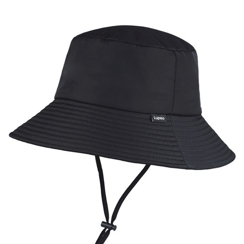 루페오 남성용 방한 패딩 귀달이 스트링 골프 버킷햇, BLACK, 1개
