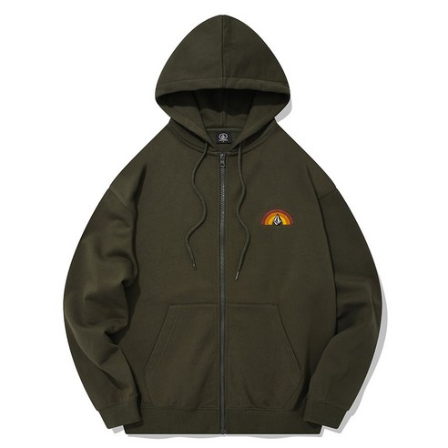 VOLCOM 레인보우 오버핏 기모 후드 집업 VA214TR002