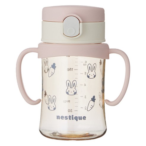네스틱 유아용 스위치 PPSU 원터치 빨대컵 200ml, 1개, 핑크