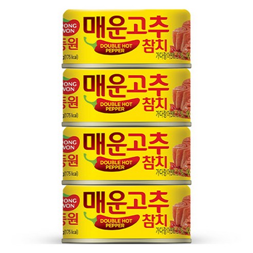 동원참치 매운 고추참치 통조림, 135g, 4개