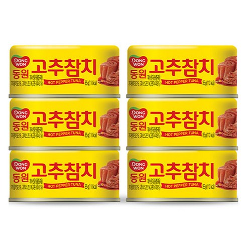 동원참치 고추참치 통조림, 85g, 6개