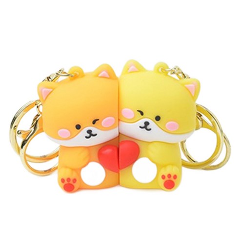 짝꿍 자석 키링 2종 세트, 고양이, 1세트