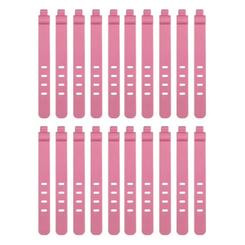 일상숲 실리콘 스트랩 케이블 타이, 핑크, 20개