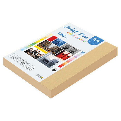 종이문화 프린트프로 칼라복사지 120g No 04 버프 160p, A4, 160개