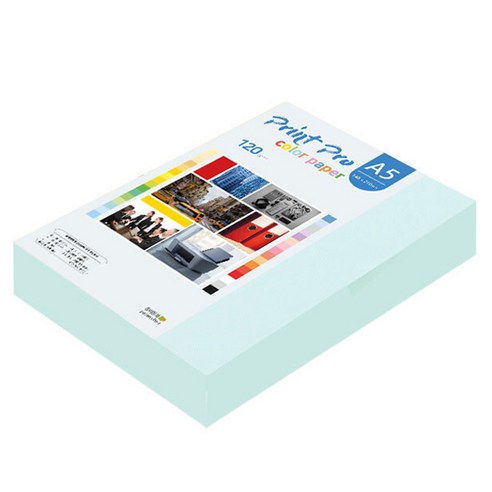 종이문화 프린트프로 칼라복사지 120g No.15 아쿠아블루, A5, 1개