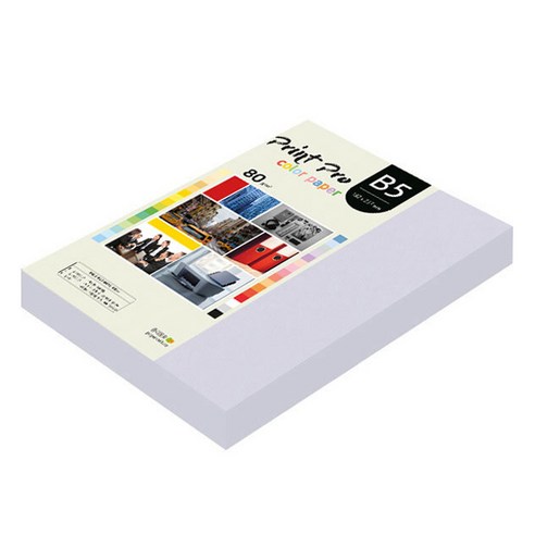 종이문화 프린트프로 칼라복사지 No 20 라일락, B5, 340개