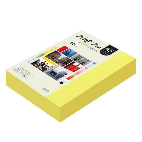 종이문화 프린트프로 칼라복사지 No 07 후레쉬옐로우, A5, 500개
