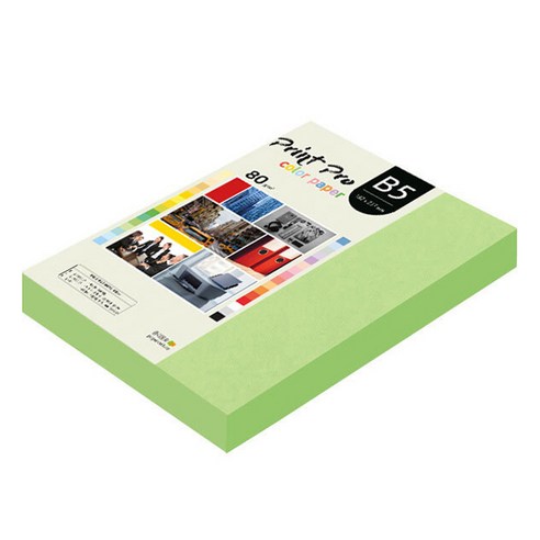 종이문화 프린트프로 칼라복사지 No 12 그린, B5, 340개