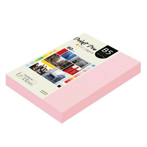 종이문화 프린트 프로 칼라 복사용지 No 23 코스모스핑크 80g, B5, 340개