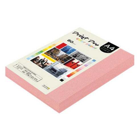 종이문화 프린트프로 칼라복사지 No 24 핑크, A4, 250개