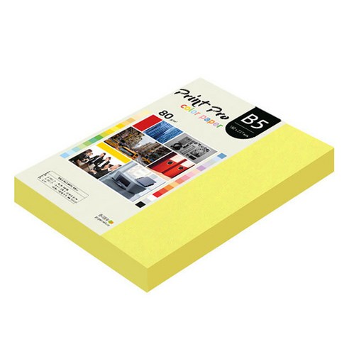 종이문화 프린트프로 칼라복사지 No 07 후레쉬옐로우, B5, 340개