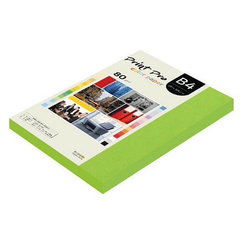 종이문화 프린트 프로 칼라 복사용지 No 10 후레쉬그린 80g, B4, 170개