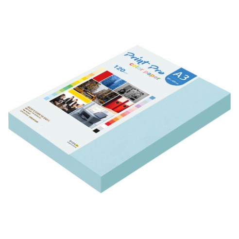 종이문화 프린트 프로 얇은 칼라복사지 No 16 스카이블루 120g, 160개, A3