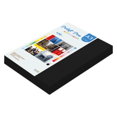 종이문화 프린트 프로 얇은 칼라복사지 No 32 블랙 120g, 160개, A3