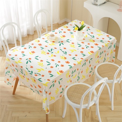 일상속반짝 일회용 방수 패턴 테이블보, 꽃잎, 2개, 180 x 180 cm