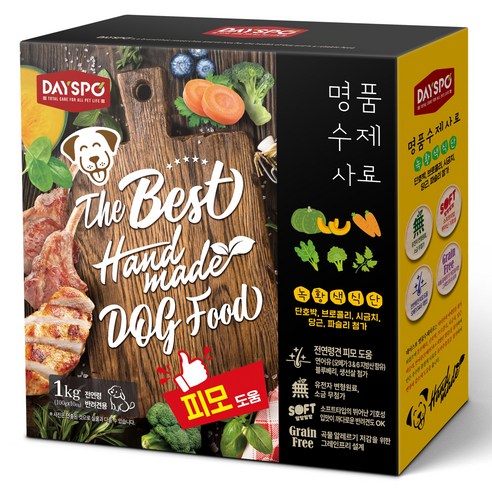 데이스포 전연령 강아지 명품 수제 소프트사료 10p, 채소, 1kg, 1개