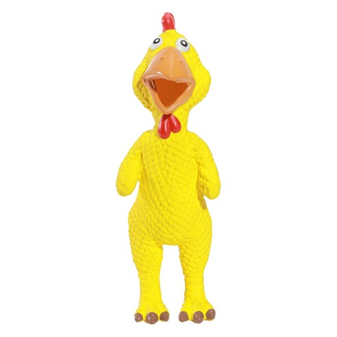 딩동펫 반려동물 통통 애니멀 삑삑이 라텍스 장난감, 꼬끼오 옐로우, 1개