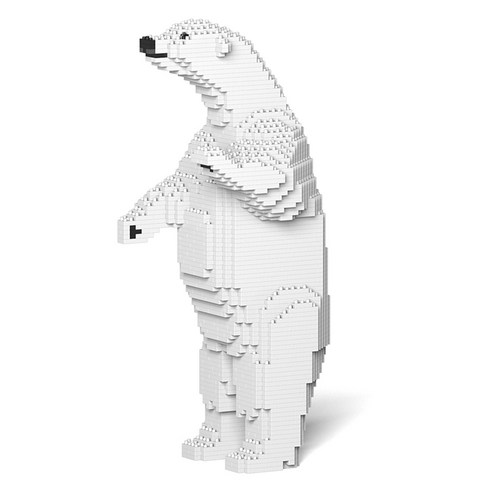 서 있는 북극곰 야생 동물 블럭 대형 M, 혼합색상, 1개