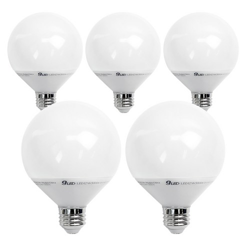 건식 GS LED 램프 볼전구 숏타입 12W, 전구색, 5개