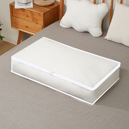 메이크마인 가정용 방진 방수 PVC 이불 수납 파우치 리빙 정리함, 화이트, 105 x 45 x 15 cm, 1개