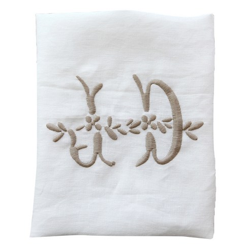 마메종 비스트로 린넨 주방타올 50 x 70 cm KTMJ1, 화이트 + 베이지(KTMJ1-WHBE), 1개