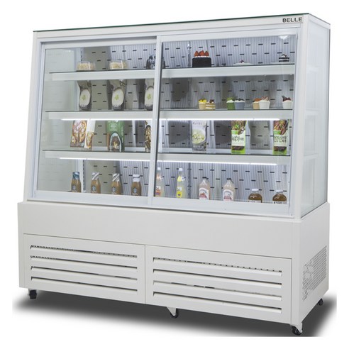 BELLE 프리미엄 사선 앞문형 쇼케이스 화이트 방문설치, JDF-1500W