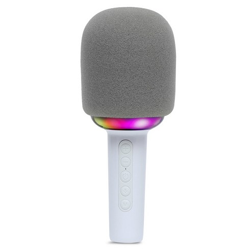 PLEIGO 블루투스 LED 무선 휴대용 마이크, P154, 화이트