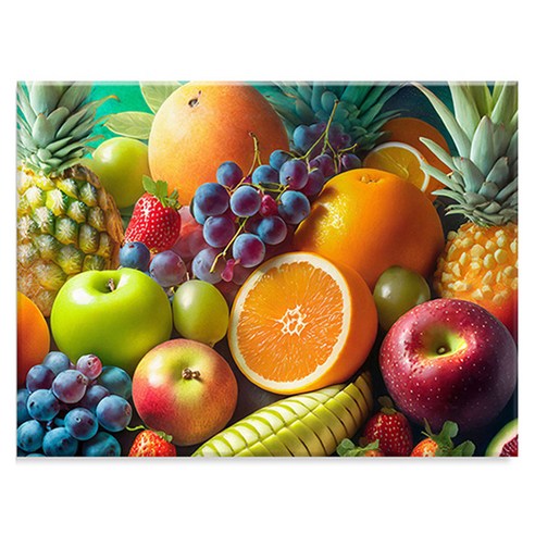 엔픽아트 캔버스형 보석십자수 세트 40 x 50 cm MK176, 신선한 과일, 1세트