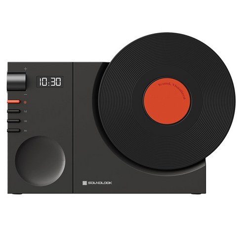사운드룩 바이닐무드 LP 디지털 시계 블루투스 스피커 SL-BS800, 블랙
