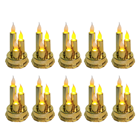 모스틱 led 3단 촛불 캔들 10p, 골드