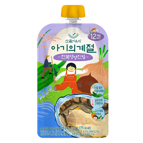 에코맘의산골이유식 유아용 아기의 계절 완료기 전복영양진밥, 100g, 1개