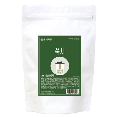 아이앤티 국내산 쑥차 티백 텀블러용, 1개, 100개입, 1.2g