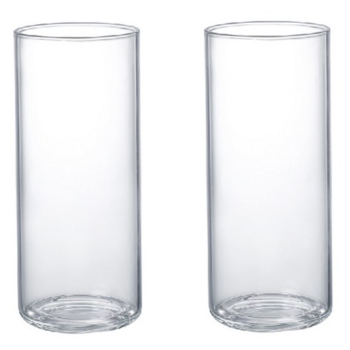 마린글라스 베이직 론드 스트레이트 내열 유리컵 500ml, 투명, 2개