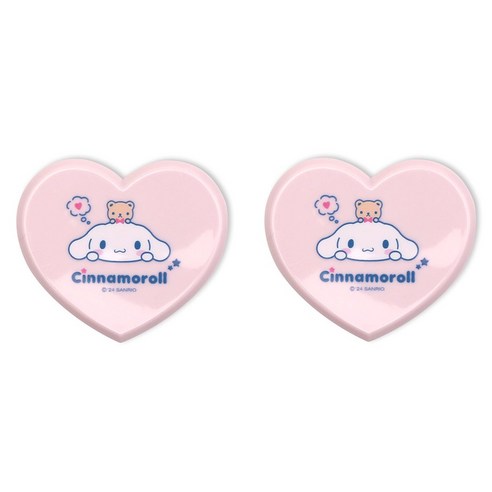 케이제이잡화점 하트 빗 + 거울 세트, 시나모롤 핑크, 2개