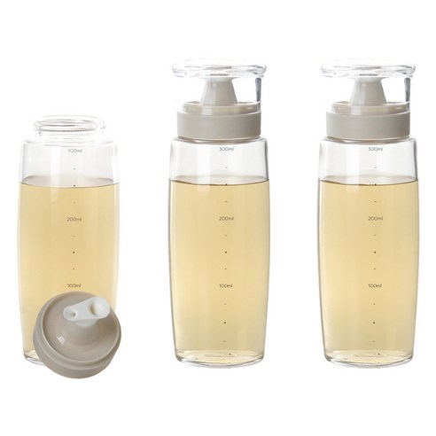 키텐실 비스포크 양방향 멀티 뉴라운드 실리콘 오일병 M Cap 베이지, 3개, 300ml