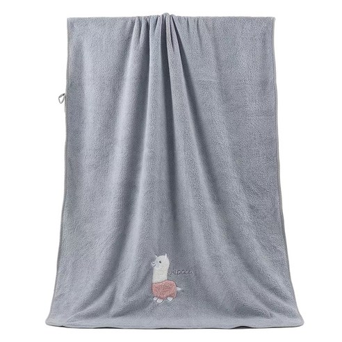 원이네 귀여운 양 디자인 바스타월 70 x 140 cm, 그레이, 1개