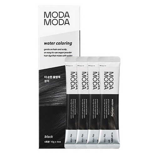 모다모다 더 순한 물염색 4p, 블랙, 40g, 1개