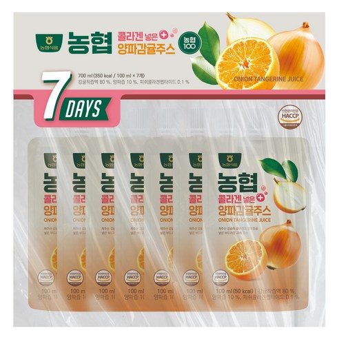 농협식품 양파 감귤 주스, 7개, 100ml