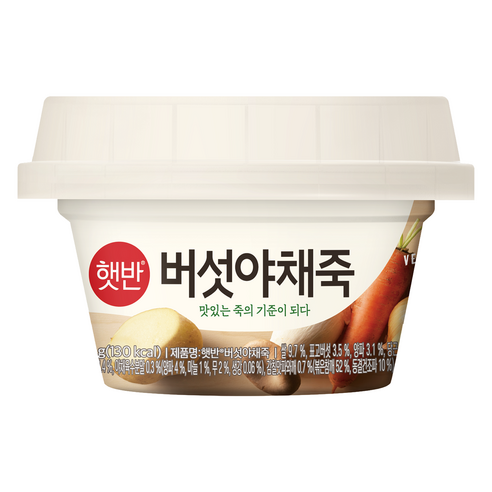 햇반 버섯야채죽, 1개, 268g