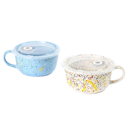 폴마르켄 전자렌지용 라면 찜기 600ml x 2종 세트, 퍼시픽 블루, 후르츠 화이트, 1세트