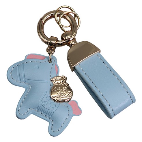 끄레앙 말장식 자동차 키홀더 행운키링 가방장식 AK305, 스카이, 1개