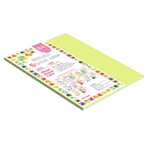 종이문화 SN 스타일리쉬 노멀 두꺼운 혼합색지 205g 05 Green Tone, 20개, B4