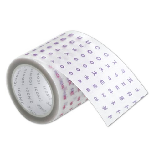 아이코닉 두들 한글 키스컷 테이프 45mm x 5m, 02 PINK PURPLE, 1개