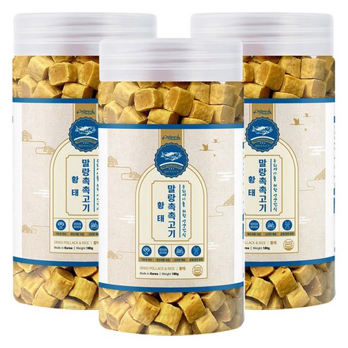 올가밀 강아지 말랑촉촉 져키, 황태, 180g, 3개